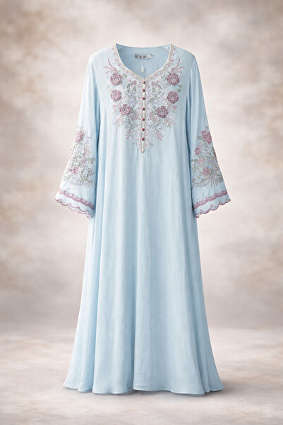 UD Luxurious embroidered women's jalabiya – lightweight fabric with elegant p...