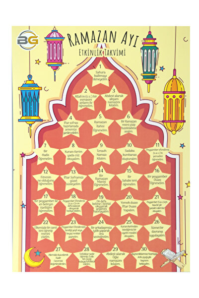 zubi 25x35 RAMAZAN ETKİNLİK TAKVİMİ - 1 ADET