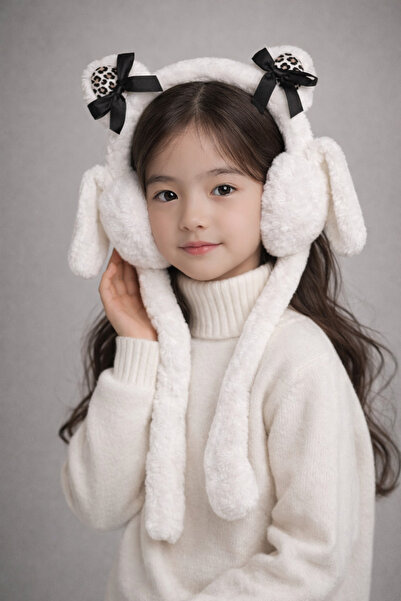 Katia&Bony Girl's Ear Protection Crown with Bow Accessories White