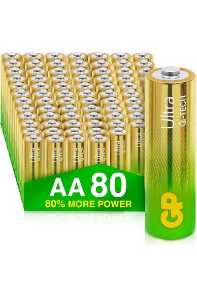 GP عبوة من 80 بطارية AA قلوية فائقة