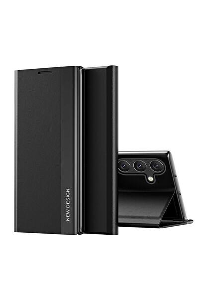 OEM Carcasă Sleep Pro pentru Samsung Galaxy S24 FE - Neagră, cu Flip