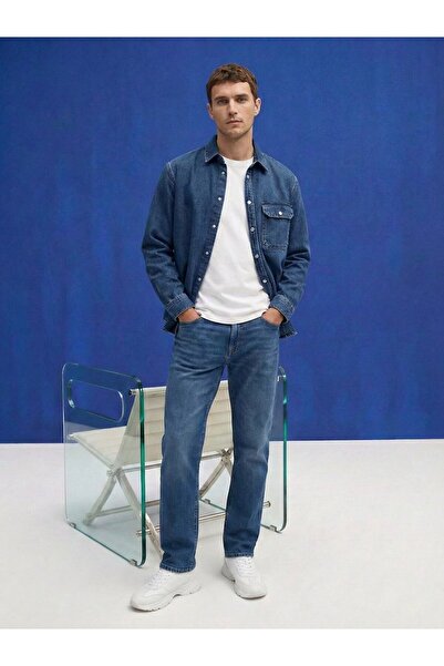 Ltb Pantaloni de blugi albastru cu talie mijlocie Marello