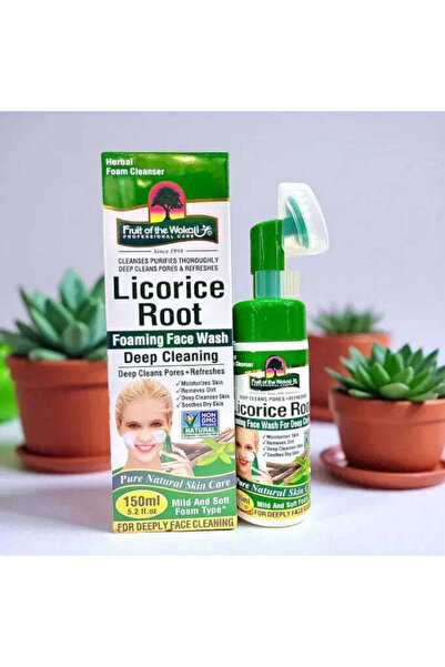 LOVE JOJO صابون الوجه الرغوي من فاكهة ووكالي، جذر عرق السوس