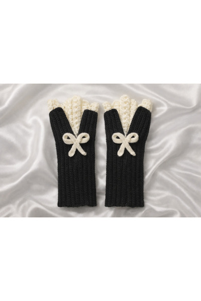 BYFASHION Kişiye Özel Örgü Vintage Parmaksız Eldiven