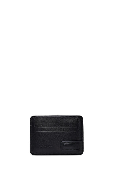 Derimod Men's Black Leather Card Holder 000A2D314418