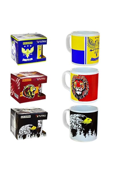 Tutku 4 قطع كوب سيراميك تشارمر تشامبيون 300 مل