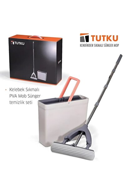 Tutku Slim Mop Sıkmalı Sünger Yüzey Temizlik Seti