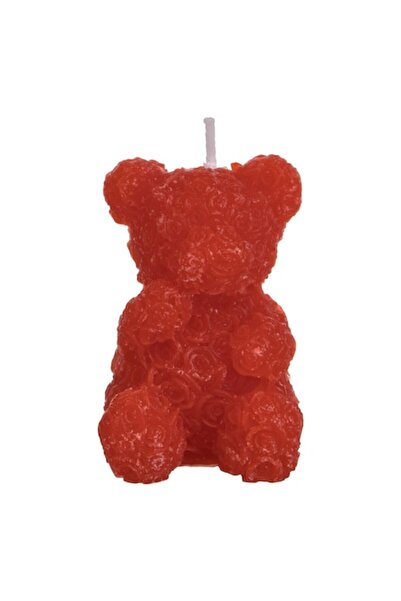 OEM Red Bear Candle with 3D Roses