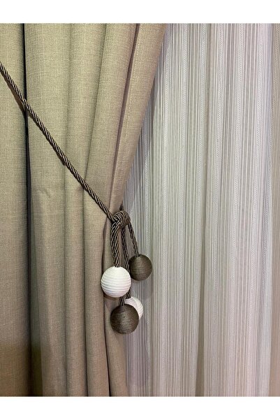 BURYAHOME 4 Toplu Kornişe Takılmalı Tavan Braçolu Perde Halatı