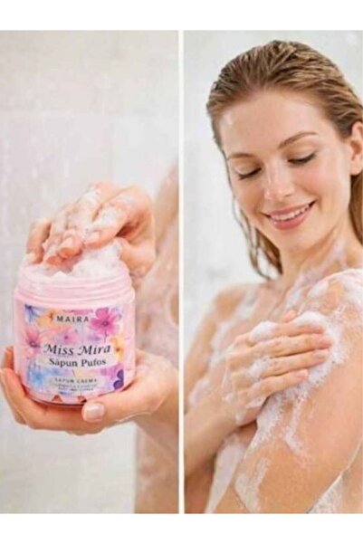 MAIRA COSMETICS MAIRA – Săpun Pufos Tip Frișcă (Cremă) Miss Mira, 100 g + Burete Exfoliant Cadou