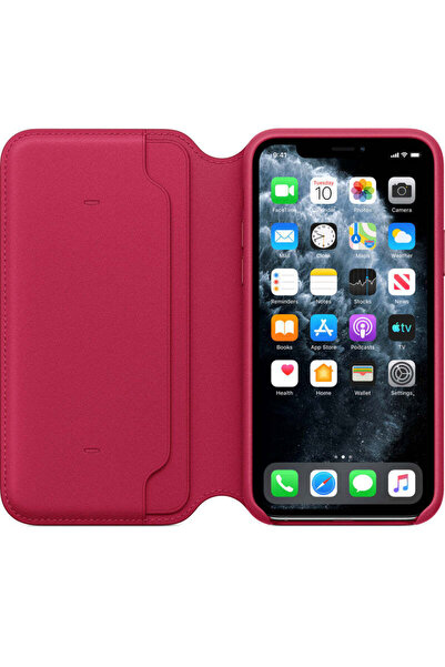 Apple Genuine Leather Folio Case for iPhone 11 Pro, Raspberry - MY1K2ZM/A, Or...
