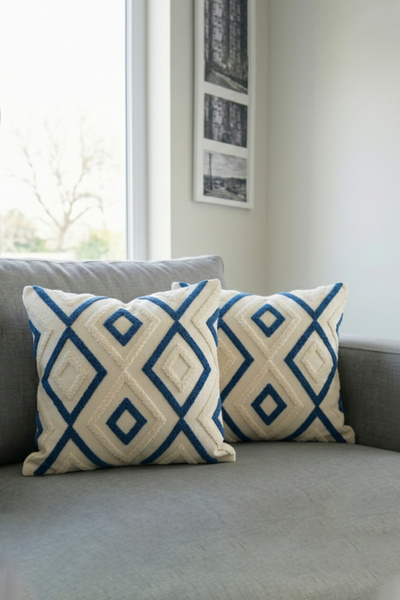 Hayal Dekoratif نمط التطريز ثلاثي الأبعاد رقم مطبوع باللون الأزرق، نمط تطريز ...