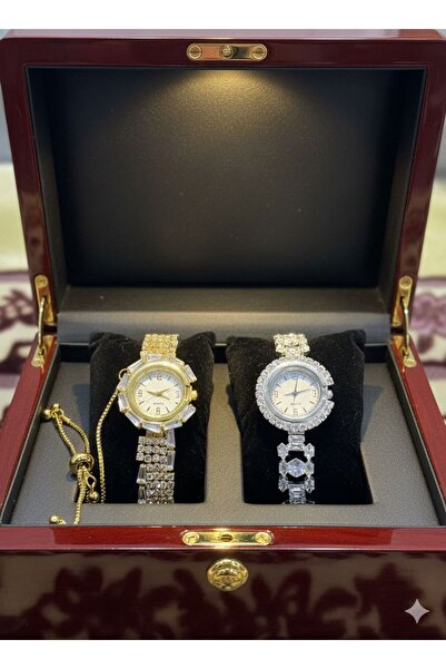 QUARTZ Women's crystal watch set