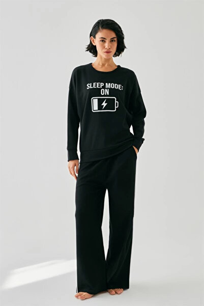 ALFA AKSESUAR 03 Îmbrăcăminte pentru femei Black Sleep Mode ON Set de trening...