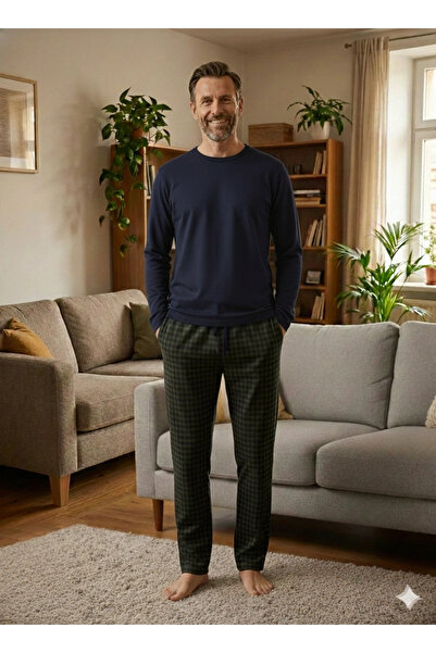 ALFA AKSESUAR 03 Pijalüx Pantaloni de casă în carouri, tricotați, cu o singur...