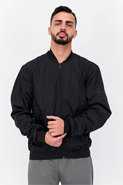 adidas Men Sportswear Fit Plain Outdoor Windbreaker Jacket, Black