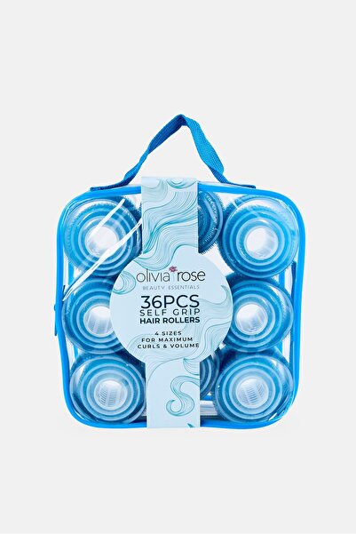 Olivia Rose 36 Pcs Self Grip Hair Rollers, Blue