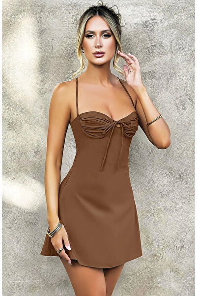 ALFA AKSESUAR 03 Poseban dizajn Tanke bretele S Sa otvorenim leđima Smeđa min...