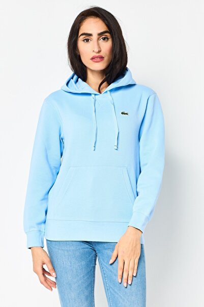 Lacoste Women Embroidered Long Sleeves Hoodie, Blue