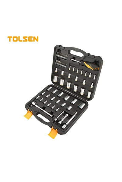 TOLSEN طقم حبات تولسن 65 قطعة، مفتاح سيستم 3 في 1 مبتكر (1/2, 3/8, 1/4)، شنطة...