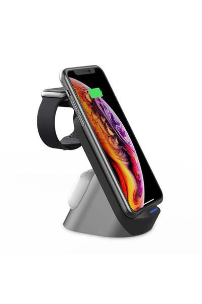 Tech-Protect Statie Incarcare Wireless H18 3-in-1 - 15W, Smartphone-uri, Appl...