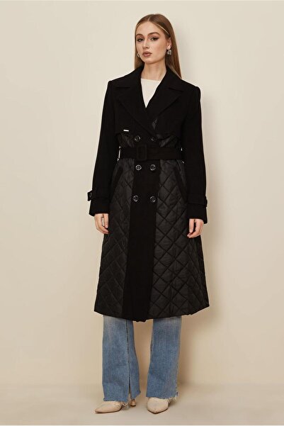Alvina Belted Quilted Detail Coat 90534