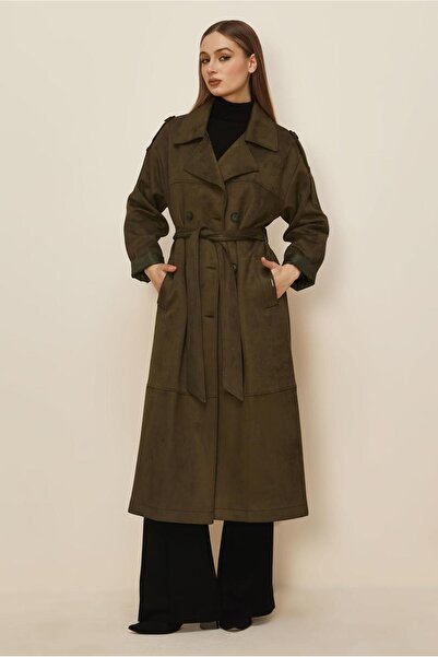 Alvina Belted Suede Trench Coat 10986