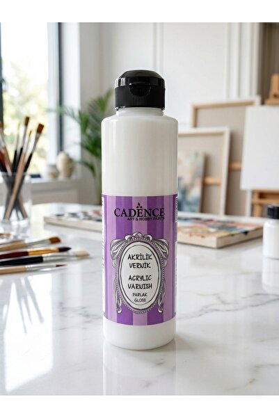 Cadence Akrilik Vernik Parlak 250 ml Tüm Yüzeyler Kokusuz Su Bazlı Akrilik Ve...