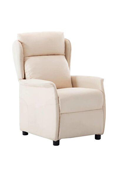 vidaxl Recliner Chair Cream 66.5 x 94 x 101.5 cm Polyester