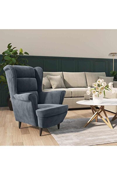 vidaxl كرسي بذراعين من المخمل الرمادي الداكن