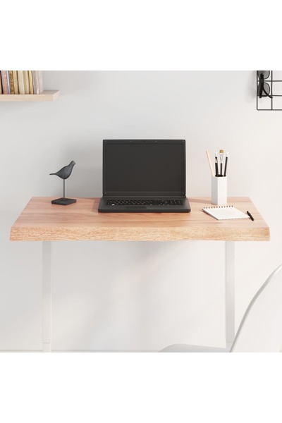 vidaxl سطح طاولة بني فاتح 80×60×(2-4) سم خشب صلب معالج حافة طبيعية