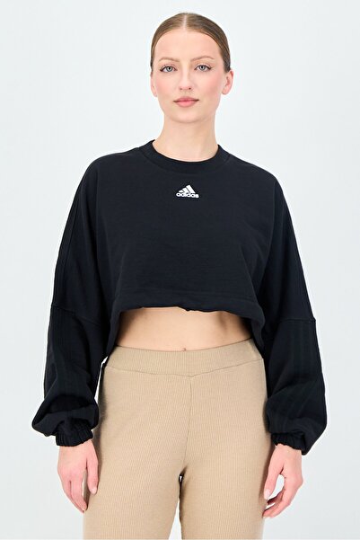 adidas Women Sportswear Fit Dance Crop Versatile Sweatshirt, Black
