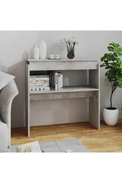 vidaxl Console Table Concrete Grey 80x30x80 cm Engineered Wood