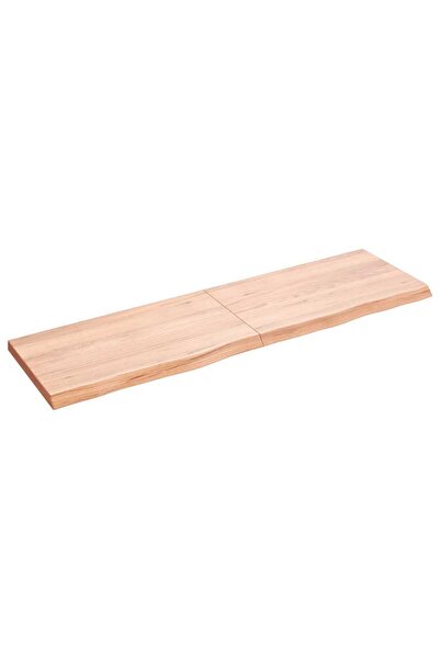 vidaxl سطح طاولة بني فاتح 140×40×(2-4) سم، خشب بلوط صلب معالج