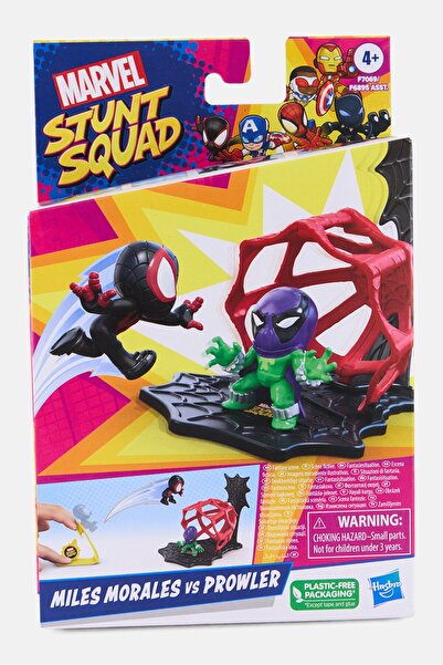 Marvel Stunt Squad Miles Morales Vs Prowler Action Figure, White/Yellow Combo