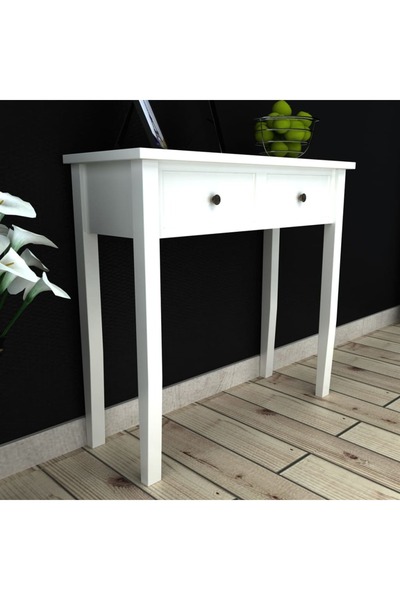 vidaxl Dressing Console Table with Two Drawers White