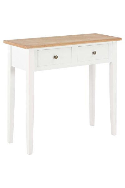 vidaxl طاولة تزيين بيضاء 79×30×74 سم من الخشب