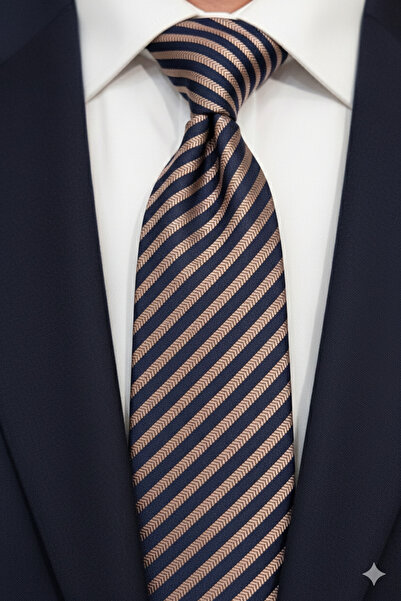Gutiero Classic Tie with Gold Patterned Handkerchief