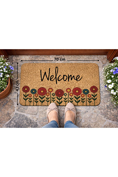 SoGood Concept Renkli Çiçekler Desenli Coco Görünümlü Kapı Önü Ve İç Mekan Pa...