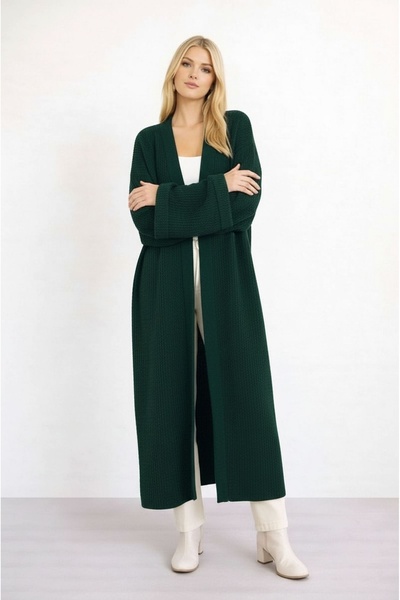 MAMAYAGA Maxi Length Long Sleeve Sporty Stylish Knitwear Cardigan Jacket Suit...