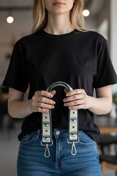 PLUSH STUDIO ISTANBUL 120 cm Gold Accessory Eye Patterned Bag Strap – Adjusta...