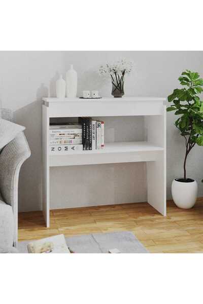 vidaxl Console Table White 80x30x80 cm Engineered Wood