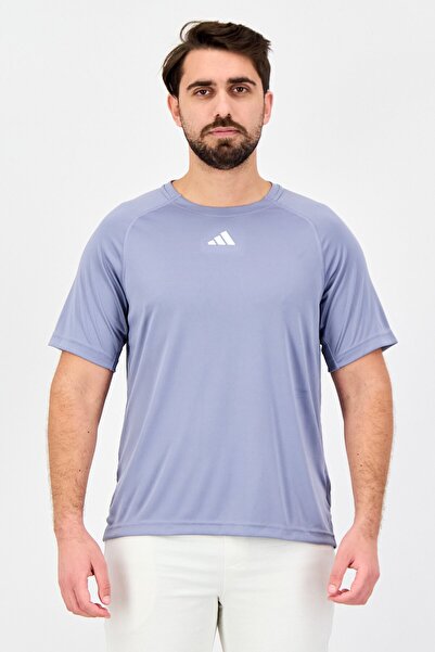 adidas Men Sportswear Fit Short Sleeve Training T-shirt, Lavender