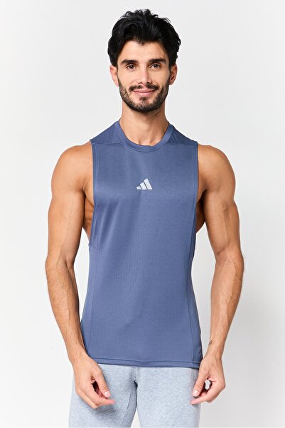 adidas Men Slim Fit Sleeveless Training Vest, Slate Blue