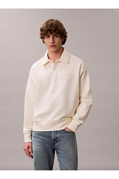 Calvin Klein Heavy Jersey Logo Long Sleeve Polo Shirt