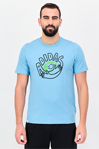 adidas Men Sportswear Fit Short Sleeves Outdoors T-Shirt, Dark Cyan