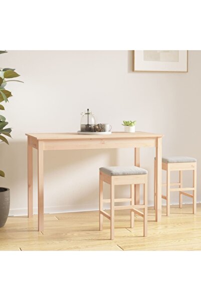 vidaxl طاولة طعام من خشب الصنوبر الصلب، أبعادها 110×55×75 سم