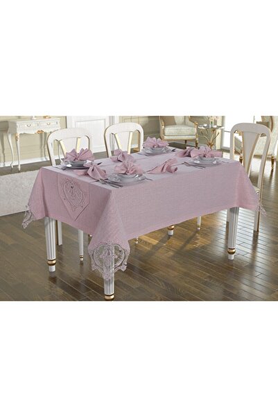 Ceki Home طقم مفارش طاولة باودر لوكس مينا 26 قطعة 160×220 سم