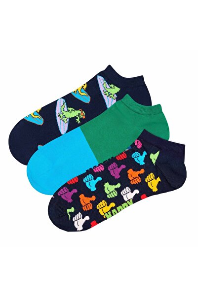 Happy Socks Unisex Sneaker-Socken, 3er Pack - Low Socks, Muster, Farbmix