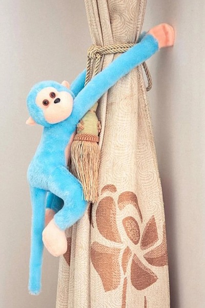 Moontoys Elleri Yapışan Oyun Ve Uyku Arkadaşı Peluş Maymun Turkuaz